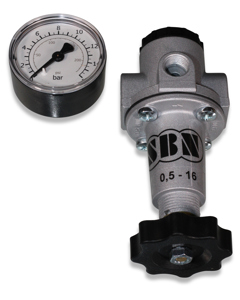 Pressure regulator 3/8" f/compressed air 0-16bar w/manometer